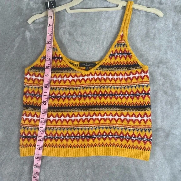 Rag & bone willow fair isle yellow wool sweater cami vest - Picture 7 of 9